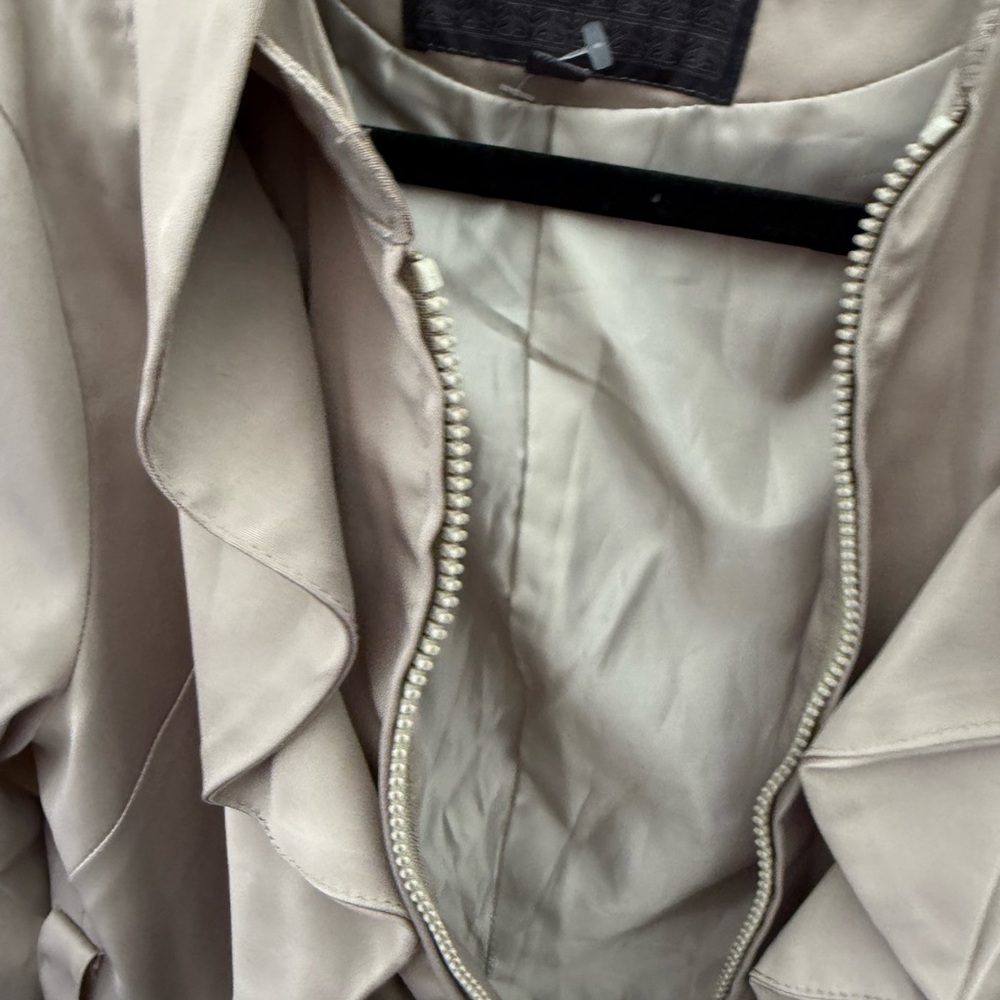 Ruby Rose Gray Ruffled Trench Coat - Picture 7 of 7